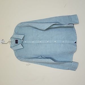 Untuckit Cotton Linen Men's Button Up Shirt Size L